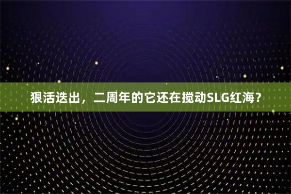 狠活迭出，二周年的它还在搅动SLG红海？